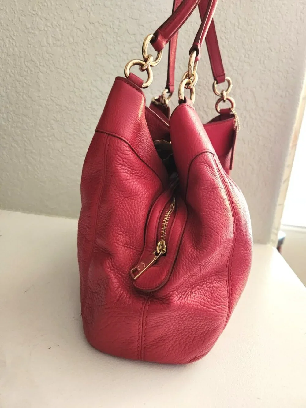 Euc Coach Lexy Red Leather Shoulder Bag Purse